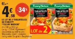 E.Leclerc Le lot de 2 tagliatelles au poulet fleury michon offre