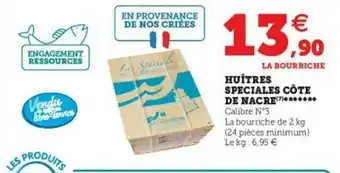 Huîtres Spéciales Côte De Nacre