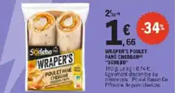 E.Leclerc Wraper's poulet pané cheddar 30DEBO offre