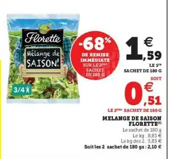 Super U Mélange De Saison Florette offre