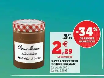 Super U Pâte à Tartiner Bonne Maman offre