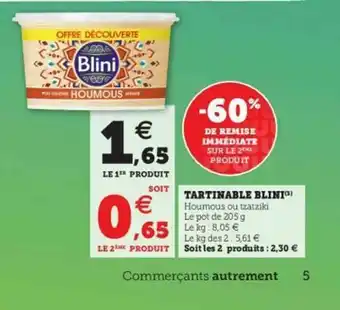 Super U Tartinable Blini offre