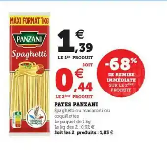 Super U Pâtes Panzani offre