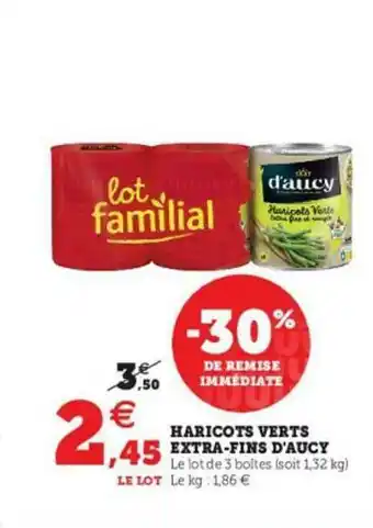 Super U Haricots Verts Extra-fins D'aucy offre