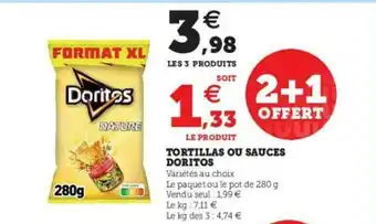 Super U Tortillas Ou Sauces Doritos offre