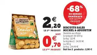 Super U Biscuits Salés Michel & Augustin offre