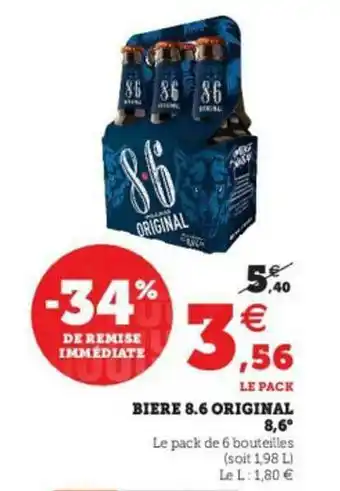 Super U Bière 8.6 Original 8,6° offre