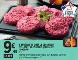 E.Leclerc 8 burgers du chef le classique 15% mat. gr. offre spéciale socopa offre