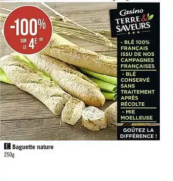Casino Supermarchés Baguette Nature offre