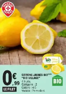 E.Leclerc Citrons jaunes bio village offre