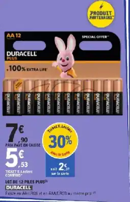 E.Leclerc Lot de 12 piles plus duracell offre