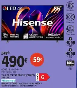 E.Leclerc Tv Qled 55E7NQ  pro 55 pouces offre