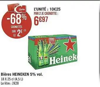 Casino Supermarchés Bière Heineken 5% Vol. offre