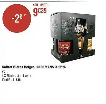 Casino Supermarchés Coffret Bières Belges Lindemans 3.25% Vol. offre