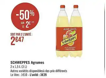 Casino Supermarchés Schweppes Agrumes offre