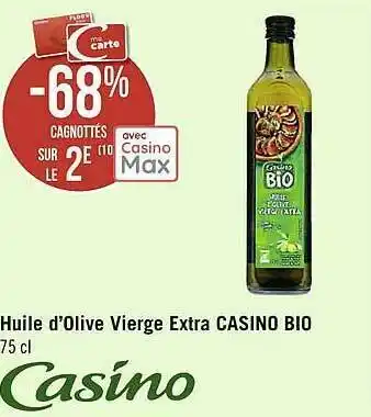 Casino Supermarchés Huile D'olive Vierge Extra Casino Bio offre