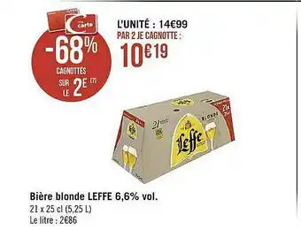 Casino Supermarchés Bière Blonde Leffe 6.6% Vol. offre