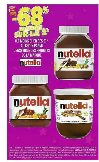 Casino Supermarchés Produits De La Marque Nutella offre
