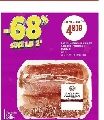 Casino Supermarchés Assiette Charcuterie Italienne Antipasto Tradizionale Negroni offre