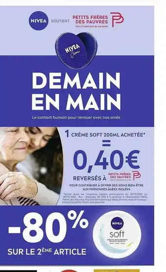 Casino Supermarchés Crème Soft 200ml Nivea offre