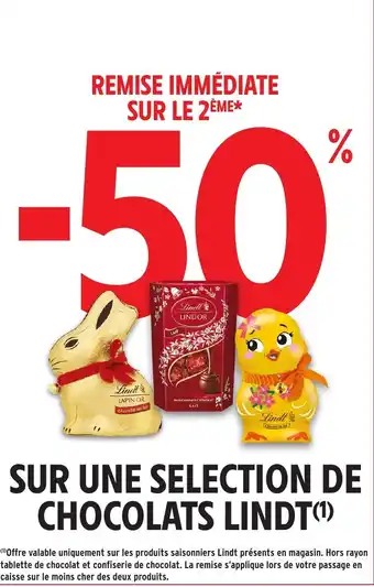 Intermarché Sur une selection de chocolats lindt offre