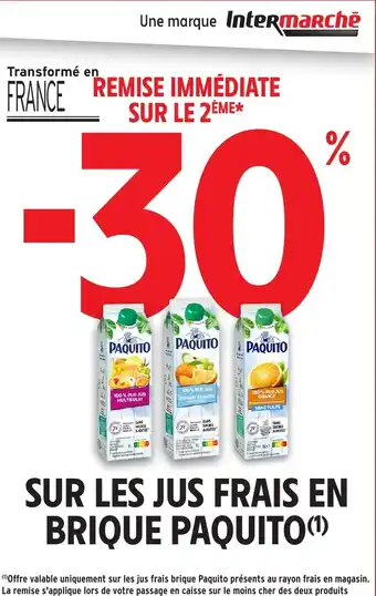 Intermarché Sur les jus frais en brique paquito offre