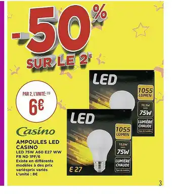Casino Supermarchés Ampoules Led Casino offre