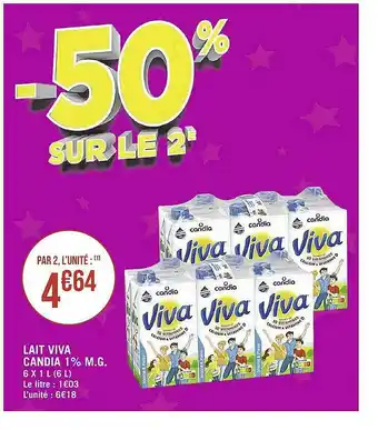 Lait Viva Candia 1% M.g.