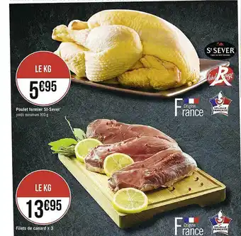 Casino Supermarchés Poulet Fermier St-sever, Filets De Canard X3 offre