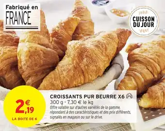 Intermarché Croissants pur beurre x6 offre