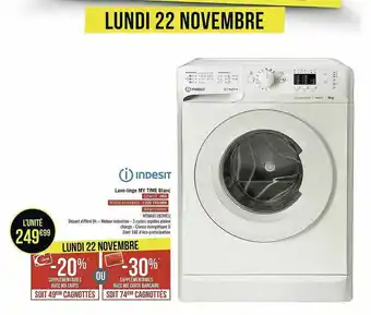Casino Supermarchés Lave-linge My Time Blanc Indesit offre