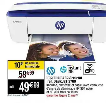 Imprimante Tout-en-un Réf. Deskjet 3760 Hp