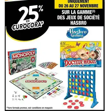 Cora x Carrefour La Gamme Des Jeux De Société Hasbro Gaming offre