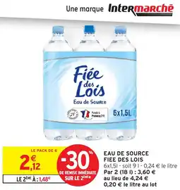 Intermarché Eau de source fiee des lois offre