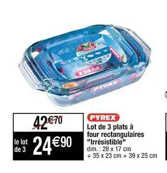 Cora x Carrefour Lot De 3 Plats à Four Rectangulaires offre