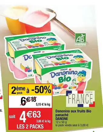 Cora x Carrefour Danonino Aux Fruits Bio Panaché Danone offre