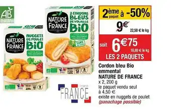 Cora x Carrefour Cordon Bleu Bio Emmental Nature De France offre