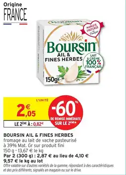 Intermarché Boursin ail & fines herbes offre