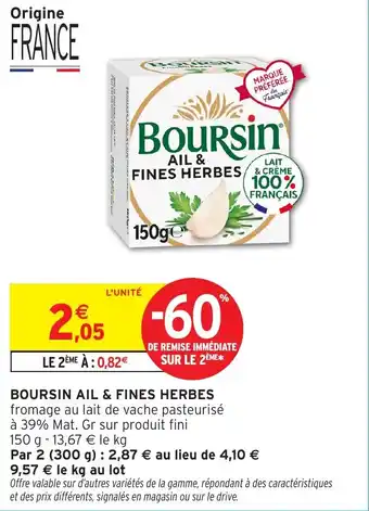 Intermarché Boursin ail & fines herbes offre