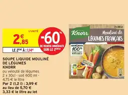 Intermarché Soupe liquide mouliné de légumes knorr offre