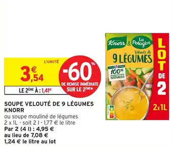 Intermarché Soupe velouté de 9 légumes knorr offre