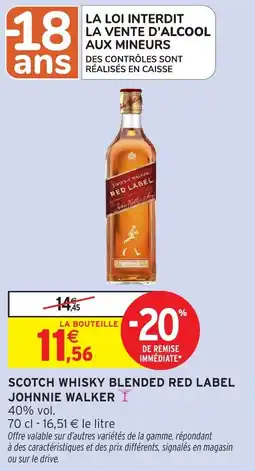 Intermarché Scotch whisky blended red label johnnie walker offre