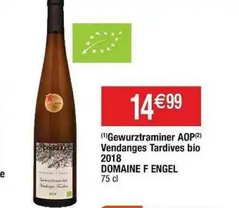Cora x Carrefour Gewurztraminer Aop Vendanges Tardives Bio 2018 Domaine F Engel offre