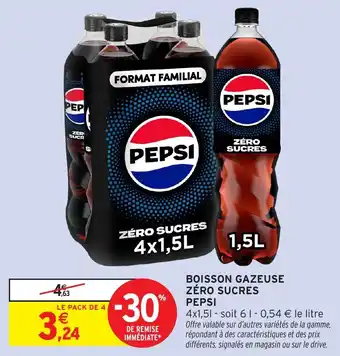 Intermarché Boisson gazeuse zéro sucres pepsi offre