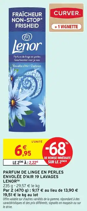 Intermarché Parfum de linge en perles envolée d'air 19 lavages lenor offre