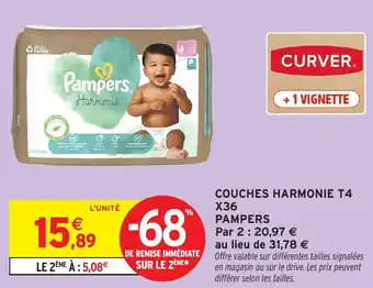 Intermarché Couches harmonie t4 x36 pampers offre