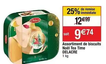 Cora x Carrefour Assortiment De Biscuits Noël Tea Time Delacre offre