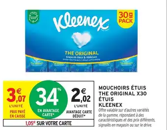 Intermarché Mouchoirs étuis the original x30 etuis kleenex offre