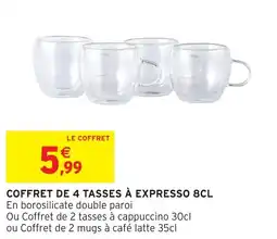 Intermarché Coffret de 4 tasses à expresso offre