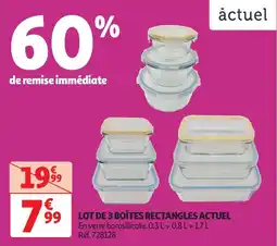 Auchan Lot de 3 boîtes rectangles actuel offre